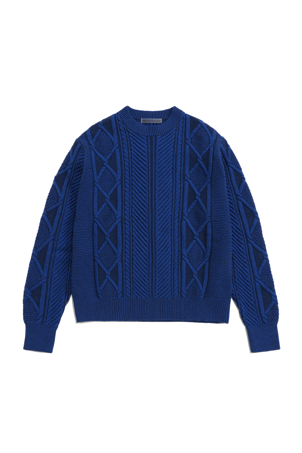 ARAN CABLE TWO TONE KNIT [BLUE]